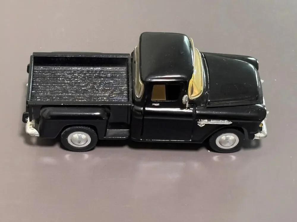 1955 Chevy Stepside Black Diecast Pickup Truck 1:36 Scale Sunnyside  SS5602